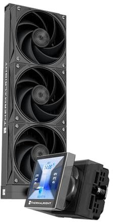 Thermalright Stream Vision 360 Black CPU Liquid Cooler, 3.5in Magnetic Embedded Fan Lcd Screen, 640x480 Resolution,Freely Defined Display Screen,2400RPM Speed, Compatible with AM5,lga1851/1700/115x