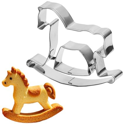 Ausstechform Schaukelpferd – Pferdeform Keksausstecher, Plätzchenformer, 8,2 x 6,4 x 1,9 cm, Ausstechform für Teig, Kuchen, Süßigkeiten, Fondant, Schokolade, Urlaub, Zuhause, Küche, Neujahr