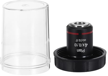 SUPVOX Objetivo de Microscopio Biológico 4X Negro Apertura 0,10, Lente Objetiva para Laboratorio y Educación, Accesorio de Microscopio Compuesto para Microscopía Precisa y Observación