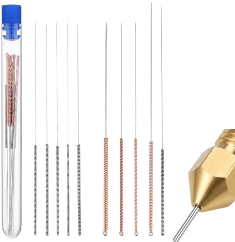 LEOUEANR - Lot de 10 aiguilles de nettoyage pour buses d'imprimantes 3D, kit de nettoyage en acier inoxydable de 0,15 à 1 mm avec tube de rangement en plastique et poignée antidérapante pour accessoir