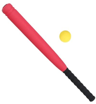 PUXZYAX Bate de béisbol Ligero para niños con Pelota de Entrenamiento Que fomenta la unión Familiar y la Vida Activa para los jóvenes participantes. Juego de Bate y Pelota de , Rojo , 54 centímetros
