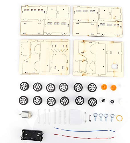 Haofy Kit de Construction de Train électrique en Bois, Modèle de Bricolage, Jouet D'expérimentation Scientifique pour Enfants, Coordination œil-Main, avec Compartiments Passagers, pour