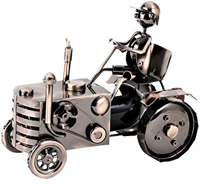 Geschenkestadl Flaschenhalter Wein Traktor Metall Flaschenständer