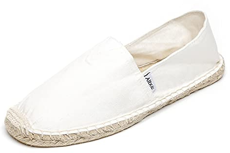 Altxic herr Komfort Canvas Slip on auf Espadrilles Flache, Vitt, 43 EU