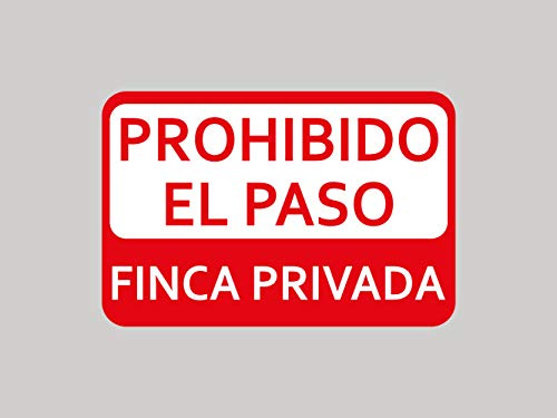 Oedim Señal de Prohibido el Paso Finca Privada | 30x20cm | Finca Privada, Coto Privado, Caza Activa | Señaletica en Material Aluminio Blanco Resistente de 3mm | Duradera y Económica