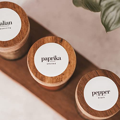 108 x Round Herb & Spice Jar Labels | Spice Labels Stickers for Jars | Kitchen Labels for Containers for Kitchen Storage & Organisation | Easy Apply | Waterproof | Self Adhesive