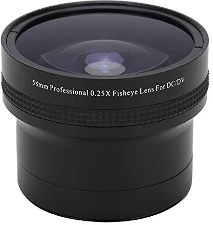 58mm 0.25x Super Macro Fisheye Lens, Black Low Dispersion High Definition 58mm 0.25x Fisheye Lens Thread Lens for Macro Shooting for DSLR SLR Camera