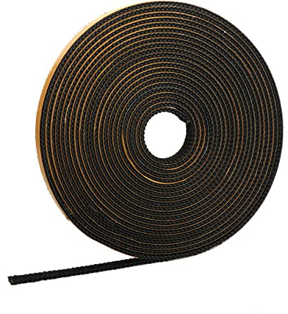 NKlaus Dichtungsband Schwarz 1m Feuerfestes 8x2mm selbstklebend, 1 Stück | Breite: 8mm; Stärke: 2mm