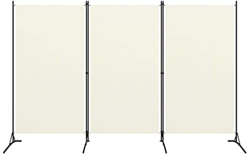 HOMIUSE 260 x 180 cm, separador de ambientes, para balcón, protección visual, para interiores, para balcón, protección de balcón, toldo lateral, extensible, color crema y blanco