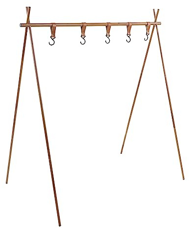 Camping Hanging Rack, Foldable Aluminum Alloy Camping Stand Hanging Organizer with Hooks, Lightweight Portable Multifunction Outdoor Tool for Hanging Light Tools Cookware