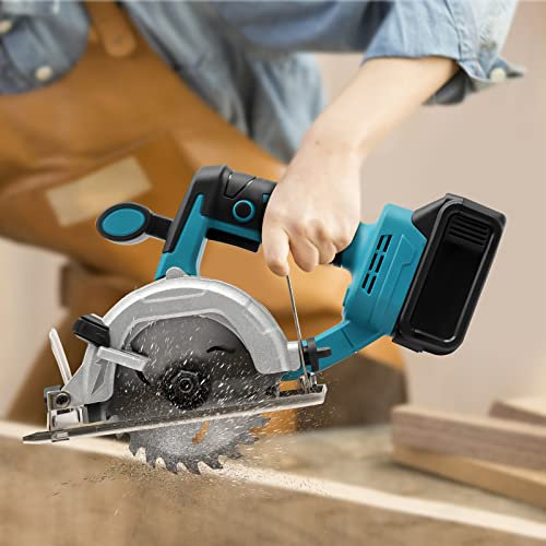4.9'' Cordless Circular Saw With 4.0Ah Lithium Battery - Electric Saw 4000RPM With Battery Charger, 0-45° Adjustable Angle, Saw Blade for Wood, Metal, Pipes