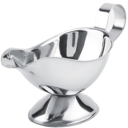 Stainless Steel Gravy Boat, 10oz Juice Bucket Dish Roasting Sauce Dish Mini Sauce Jug Sauce Cup with Handle for Juice Sauce Roasting Sauce