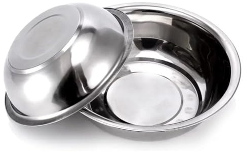 AMYSTY Stainless steel large basin, heavy duty bowl cream mixing bowl salad serving bowls Kitchen Metal Bowls for Cooking Baking Mixing Marinating Vegetable Basin(Size:40CM,Color:Silver)