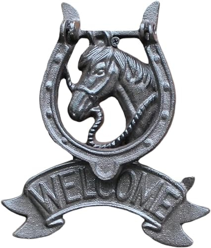 Türklopfer for die Eingangstür, Türklopfer aus Eisen, dekorativer Türklopfer aus Eisen mit Pferd