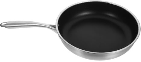 Kichvoe Padella in Acciaio Inox Antiadherente 28 cm Con Struttura a Nido D'Ape Padella Da Con Manico Padelle Per Friggere Padelle Per Chef Wok Per A Gas Elettriche