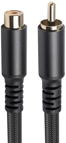 fxwtich Cavo di prolunga audio RCA maschio a femmina Lotus Head AV anti-interferenza compatibile con set TV, nero, 6 m