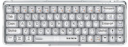 TsoLay Wireless Bluetooth Gaming Keyboard, 1% Transparent Mechanical Keyboard with Dual-mode Linking and Multi-system Switching, 7 Lighting Effect Modes, High-gloss Plated Bottom Case, for PC Gaming