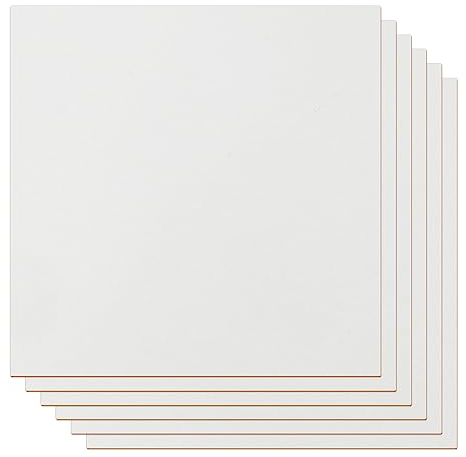 IKIER 6Pcs White Plywood Sheets, 300 x 300 x 3mm Unfinished Wood Panels Density Fiberboard Ideal for La-ser Engraving, CNC Cutting, and DIY Craft Projects