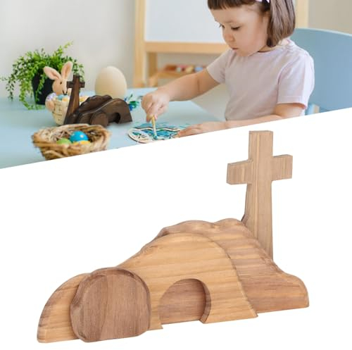 ZPSHYD Holz Grab Kreuz Dekoration Holz Ostern Szene Dekoration Handgefertigtes leeres Grabkreuz für Party Zuhause Hochzeit