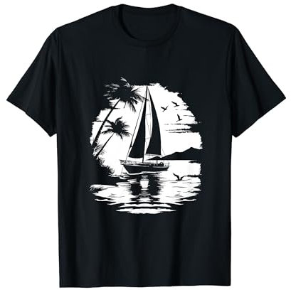Segeln Zeichnung Fahrtensegeln Fahrtenyacht T-Shirt