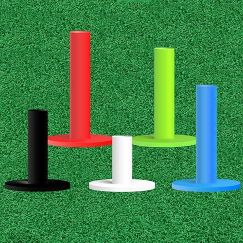 Golf-Gummi-Tees, Driving Range, gemischte Größe, Farbe, 5, 10 Stück, Premium-Golftee, Übungstraining, lang, kurz, professionell, langlebig, tragbar (5 Pcs-Rot/Blau/Grün/Schwarz/Weiß)