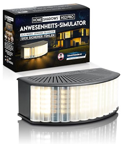 Home Shadows HS2Pro Simulateur de présence – Dissuasion et protection contre les cambrioleurs grâce à la lumière et à l'ombre, noir