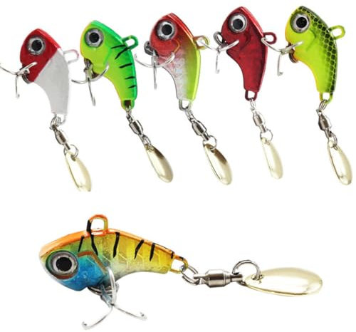 6 Stück Spoon Spinnköder Angelköder Kunstköder Fische Angeln Set Hecht Zander Forellen Köder Blinker Swimbait Angelzubehör Süßwasser Salzwasser Angelset Angeln Geschenk für Männer,Jig Spinner Set