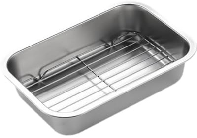Sharplace Plaque de Cuisson, Plaque à Biscuits avec Grille, Plaque de Cuisson, Plaque de Cuisson, Plaque de Four antiadhésive Robuste, Grille de Refroidissement, 32x22x7cm