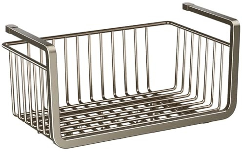 ZESLIV Under Shelf Storage Basket Stainless Steel Hanging Basket for Kitchen Pantry Desk Bookcase Small