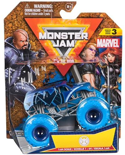 Monster Jam, Marvel Official S.H.I.E.L.D. Monster Truck, vehículo fundido a presión, escala 1:64, juguetes para niños de 3 años en adelante