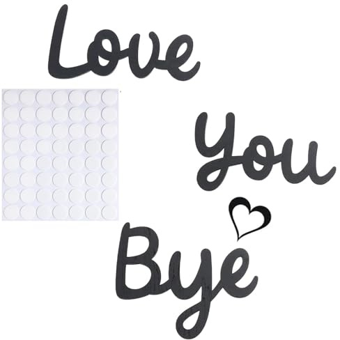 JISRKP Love You Bye Sign, Wooden Modern Minimalist Door Sign, Natural Wood, Express Love, Durable, Perfectly Sized, Easy Installation, Daily Dose of Positivity