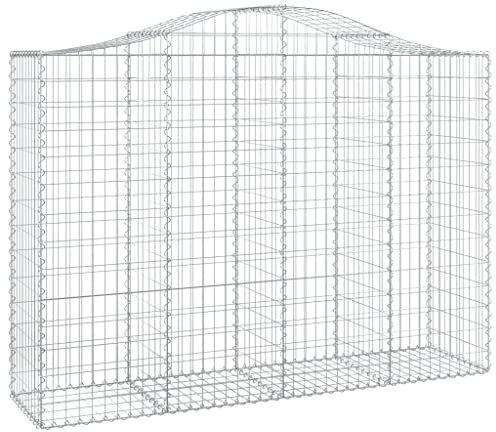 Recinzione per gabbioni con arco alto, 200 x 50 x 140/160 cm, in ferro zincato, durevole e stabile, perfetta per la cura del giardino e la delimitazione di terreni, design robusto per esterni