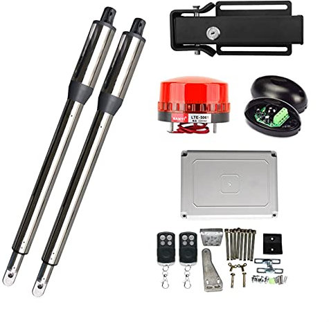 Motor Puerta Corredera, 30 0KG Accionamiento automático de la puerta de la puerta de giro con control remoto Bloqueo eléctrico Luz de advertencia Operador de puerta de la puerta del operador del motor