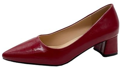 Pumps, scarpe da donna con tacco alto, scarpe da sposa, con tacco a blocco, Mary Jane, scarpe da donna, eleganti e comode, scarpe da sposa, scarpe da sera, scarpe tradizionali, Colore: rosso, 39
