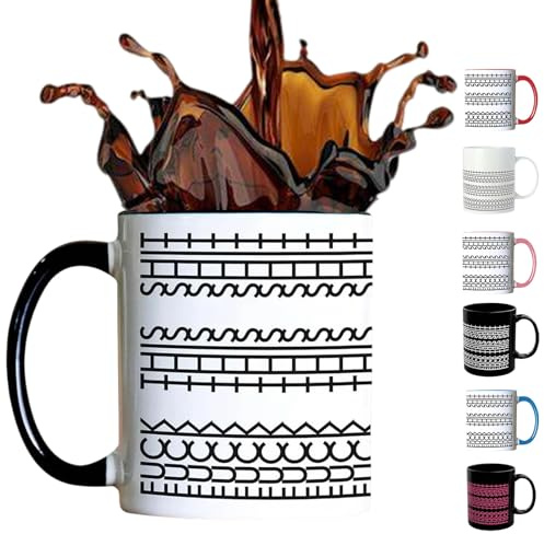 fuck This Shit Mug,Fuck This Shit Kaffeetasse,11oz Tasse mit versteckter Botschaft,Lustiges Keramik Geschenk für Kaffeeliebhaber,Neuheit Kreativität Humor Trinktasse für Erwachsene,hidden message mug