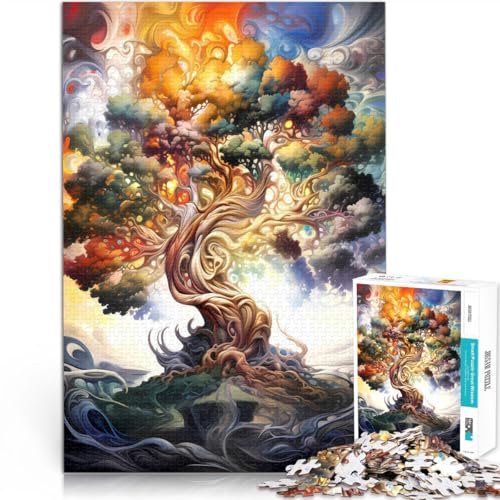 Puzzle da 1000 pezzi per adulti e adolescenti Albero della vita Fatto di legno，per 14+ Antistress Vacanza a casa Uccidere il tempo Regali unici per compleanno e Natale。misurare：50x75cm