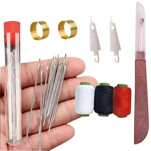 37 Pieces Sewing Tool Set, Needle and Thread Set, High Performance Sewing Kit with Sewing Needles, Sewing Thread for Repairs, Sewing Awl, Hand Sewing, Tools Set Portability (1)