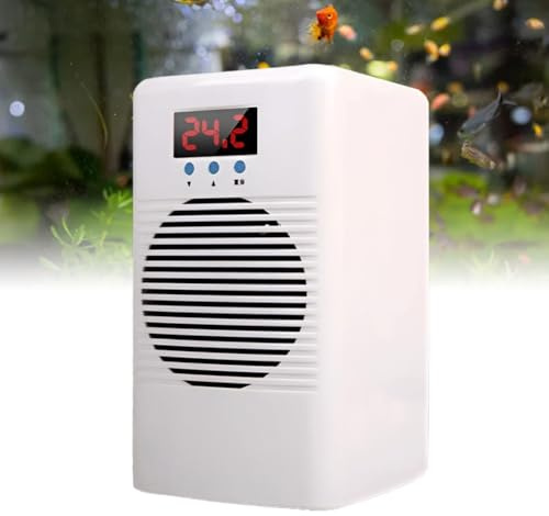 Enfriador de acuario con pantalla de temperatura en tiempo real, incluye bomba de agua y tubería, ideal para tanques hidropónicos, corales y medusas