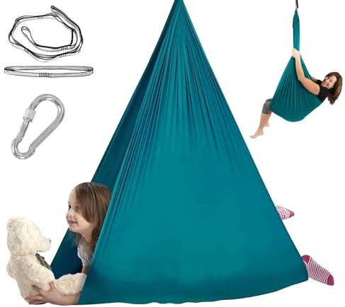 Moshiqgaol Amaca Aerea 150x280 cm, Tessuto per Yoga Aereo da Appendere, Amaca da Soffitto Resistente fino a 200 kg, Altalena Indoor per Fitness, Stretching e Relax