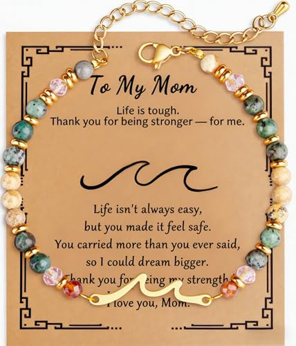 NUKAYAI Vågarmband liv inspirerande för kvinnor, armband gåvor för bästa syster dotter, alla hjärtans dag mors dag årsdag meningsfull unik bästa vän födelsedagspresenter vågarmband för kvinnor, 7.2+2