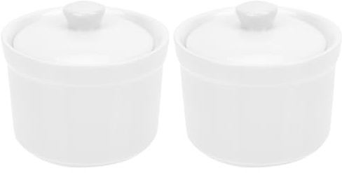 Abaodam Cuencos de Cerámica para Sopa con Tapa, 2 Piezas de 3.5 Pulgadas, Tazones para Guisar y Cocinar al Vapor, Utensilios de Cocina Hogar, Resistentes y Aptos para Sopas, Cazuelas