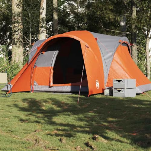 Genérico Tienda Familiar con cúpula Impermeable 6 Personas Gris Naranja, Tiendas de campaña Naranja,4009463