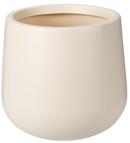 Xoeryoy Vaso da Fiori, fioriera Moderna a Forma di da 12 Pollici con Aspetto Cemento per Piante da Interno e Decorazioni per Esterni, Vaso per Piante Beige
