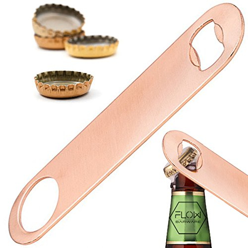 FLOW Barware Bar Blade, 18cm Copper Bottle Opener | Heavy Duty Crown Bottle Openers | Professional Dual Version Bar Blades Bottle Opener | Copper