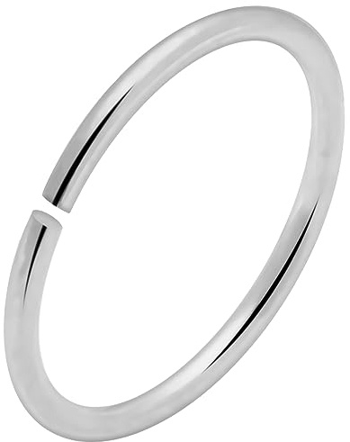 9K Massive Weißgold 20 Gauge Nahtlose kontinuierliche Hoop Nasenring Piercingschmuck