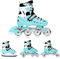Nils 4 in 1 Schlittschuhe - verstellbar - für Hockey - für Mädchen und Jungen und Frauen - NH10905 (Blau, L (39-42))