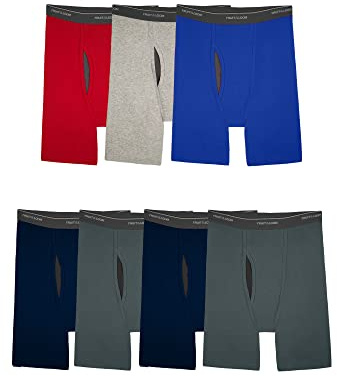 Fruit of the Loom Coolzone boxershorts för män (blandade färger) (paket med 7), Långt ben – 7-pack – blandade färger, XL
