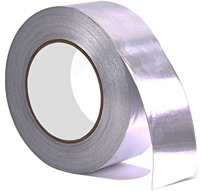 Senvenelec Nastro in Alluminio Autoadesivo 25 mm x 50 m - Resistente al Calore per Ventilazione, Isolamento e Riparazione a Temperature Speciali - 1 Pezzo