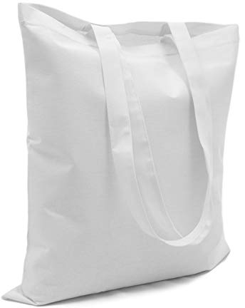 POLHIM® Sacchetti di stoffa di alta qualità, per biancheria, sport, shopping, cibo, ecologici, riutilizzabili, 38 x 42 cm, 145 g/m2, 1 pezzo, bianco, 38x42 cm, Borsa per scarpe