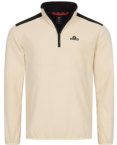 Höhenhorn, Skyja - Felpa/pullover in pile, da uomo, per autunno e inverno, in micropile, mezza zip, beige., L